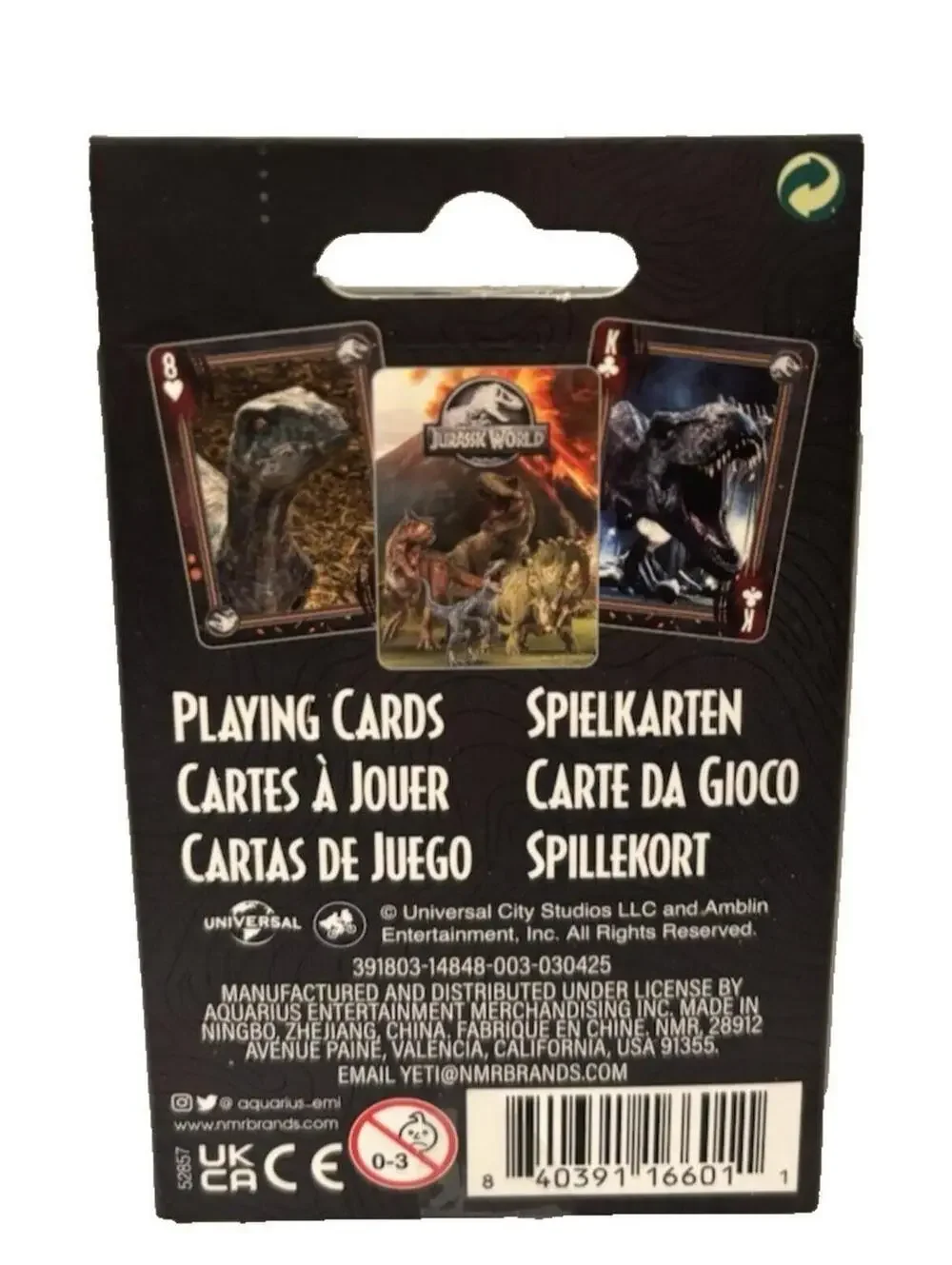 Jurassic Park Playing Cards Deck Collectible Movie Theme New Gift for Fans NEW